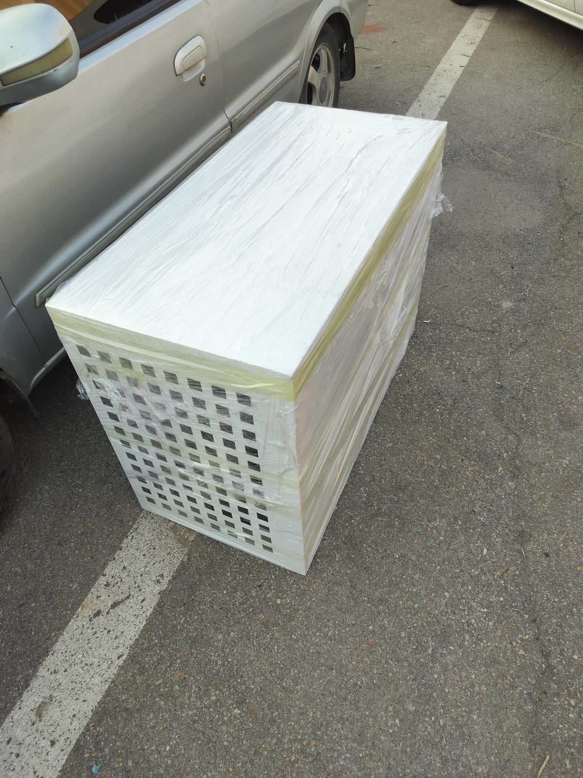 Front equipment box removed and wrapped separately