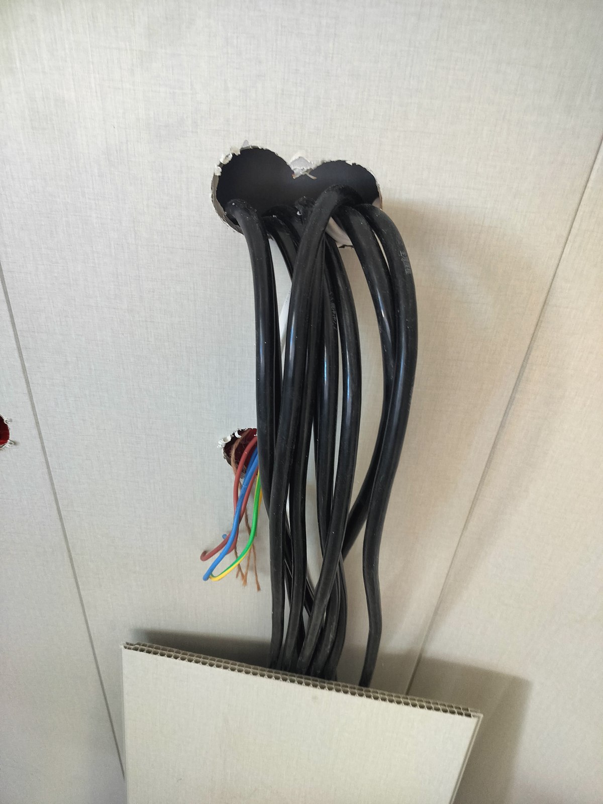 Cable ends left ready for the next stage of equipment installation
